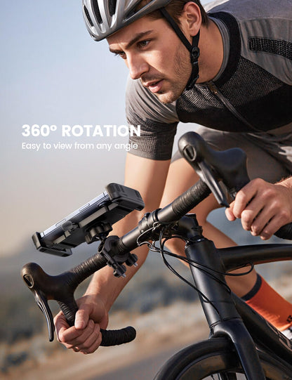 Lamicall Bike Phone Holder Bicycle - 【Foldable Clamp】 Motorbike Phone Holder, Universal Motorcycle Handlebar Clamp Mount for iPhone 17 16 15 14 13 Pro Max Mini Air, Samsung S25, All Phones - Orange