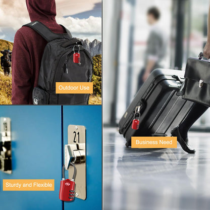 Diyife TSA Approved Luggage Locks with Flexible Steel Cable, Easy to Set up