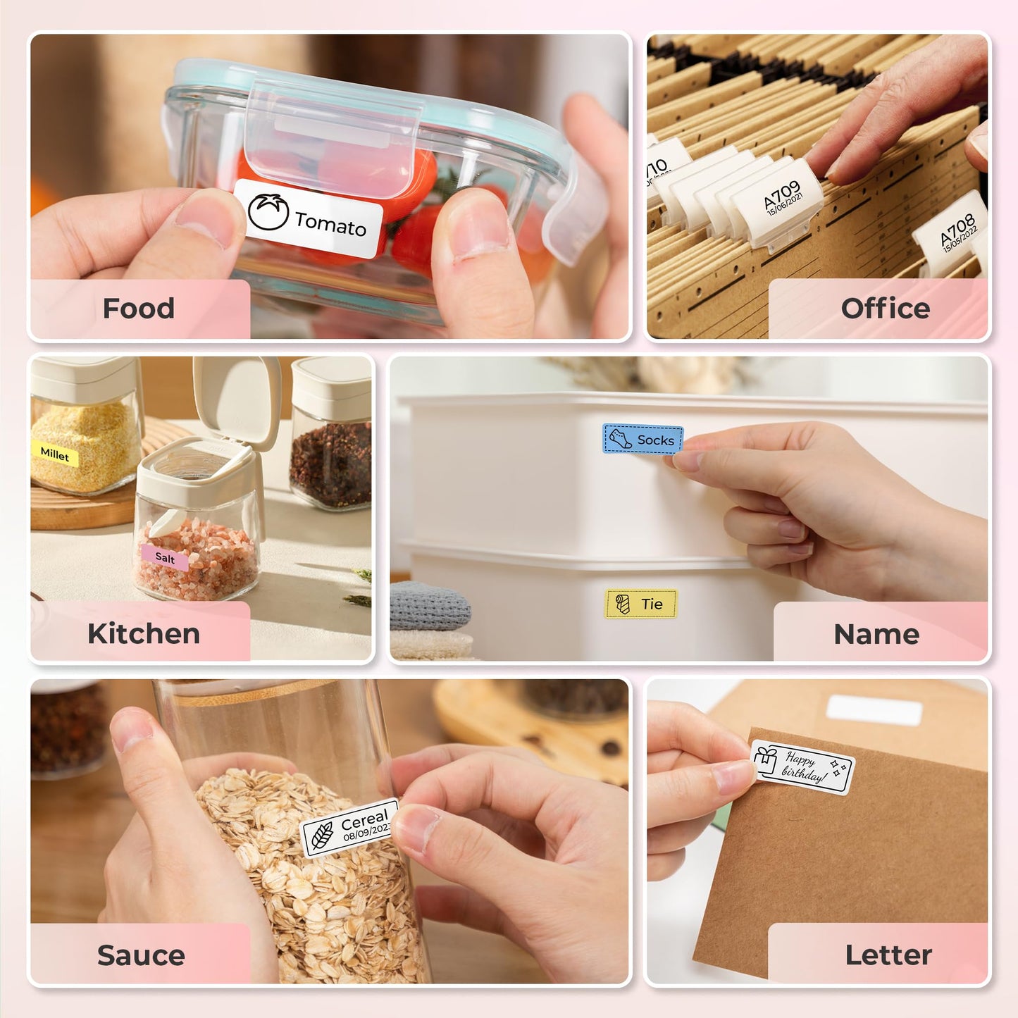 Nelko Label Maker P21 Portable Bluetooth Sticker Printer with Tape, White