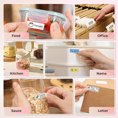 Nelko Label Maker P21 Portable Bluetooth Sticker Printer with Tape, White
