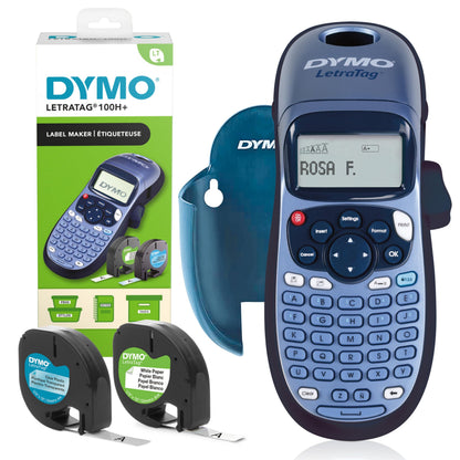 DYMO LetraTag LT-100H Handheld Label Maker | ABC Keyboard Label Printer with Easy-to-Use13 Character LCD Screen | for Home or Office | Blue