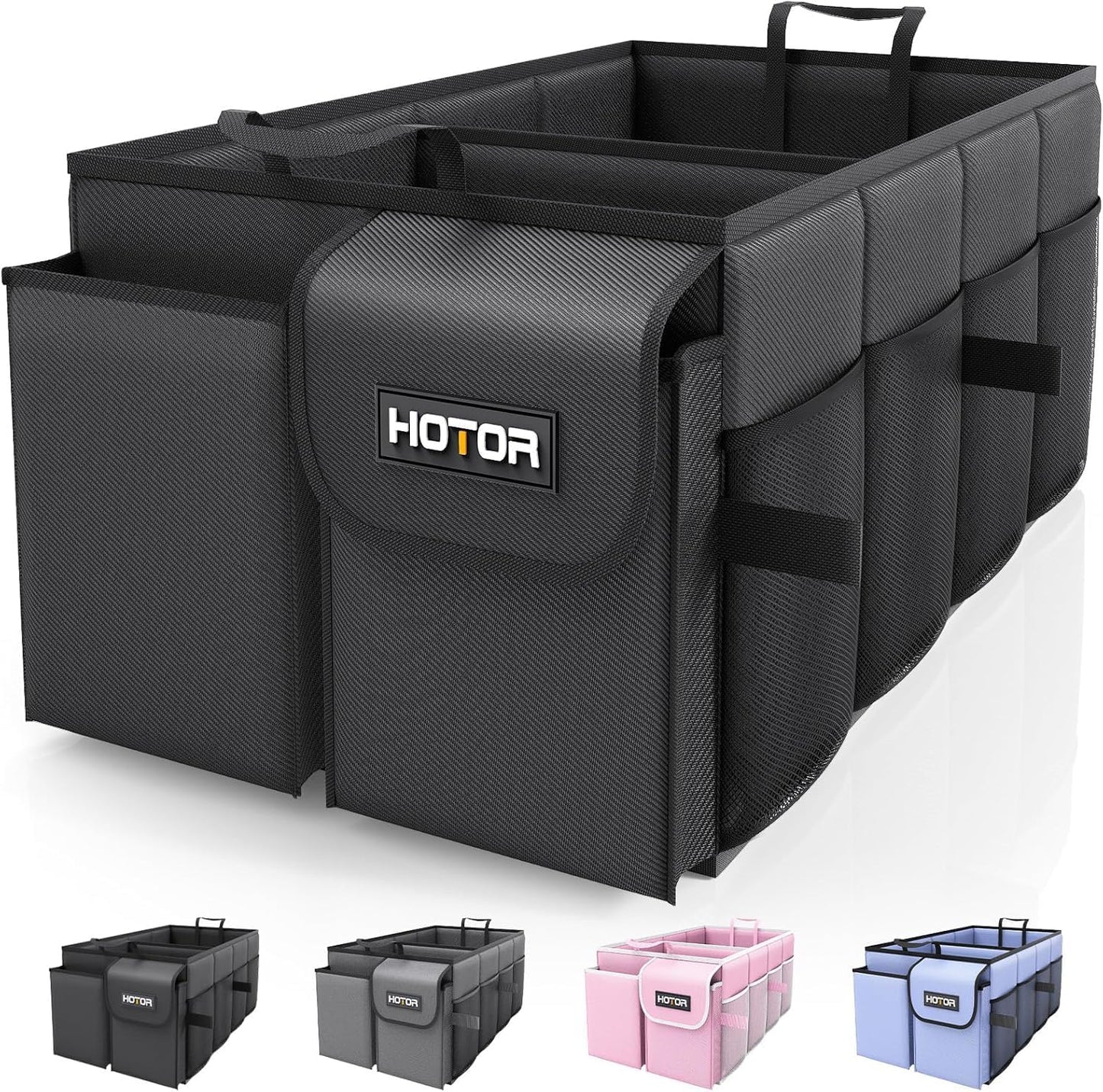 HOTOR Car Boot Oganiser - Auto Trunk Organizer Collapsible 2 Compartments