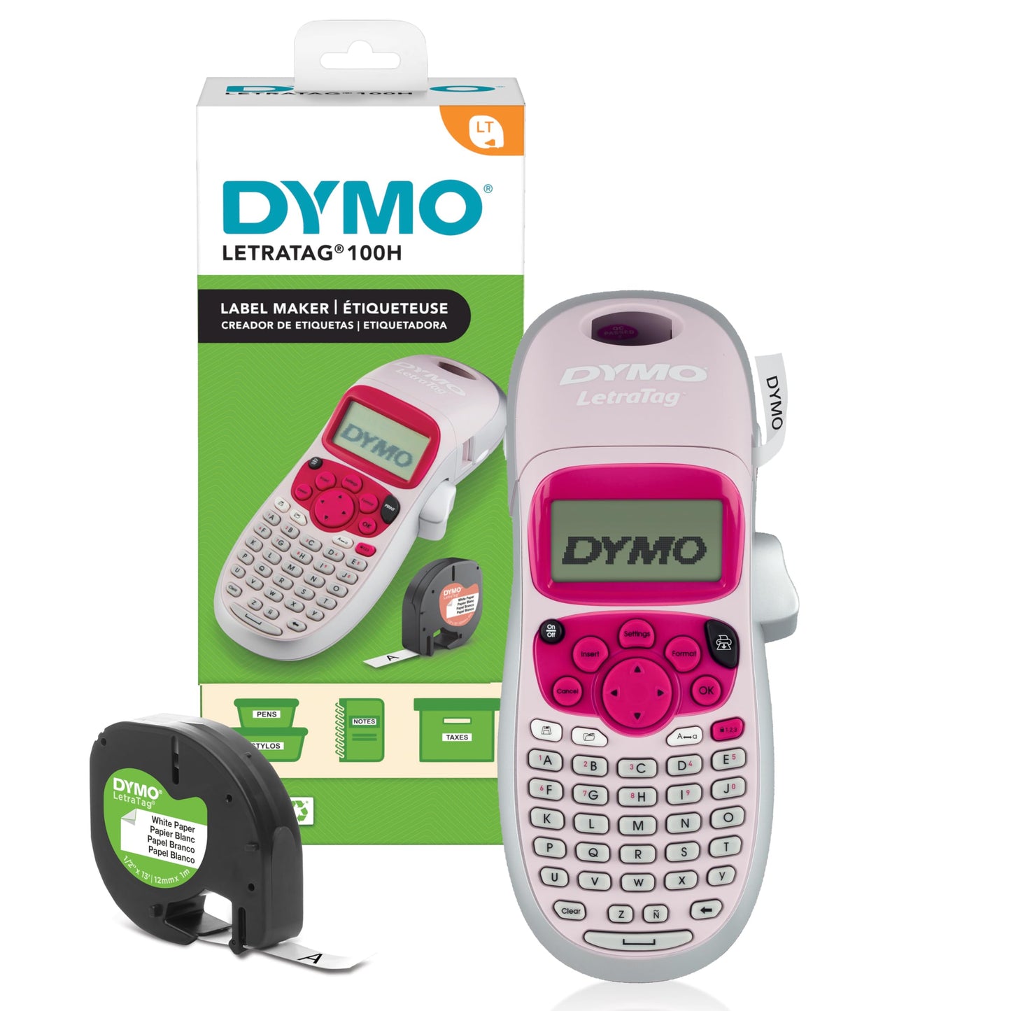 DYMO LetraTag LT-100H Handheld Label Maker | ABC Keyboard Label Printer with Easy-to-Use13 Character LCD Screen | for Home or Office | Blue