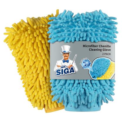 MR.SIGA Microfiber Car Wash Mitt, Chenille Wash Mitt for Car Washing