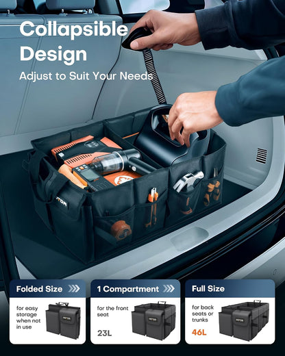 HOTOR Car Boot Oganiser - Auto Trunk Organizer Collapsible 2 Compartments