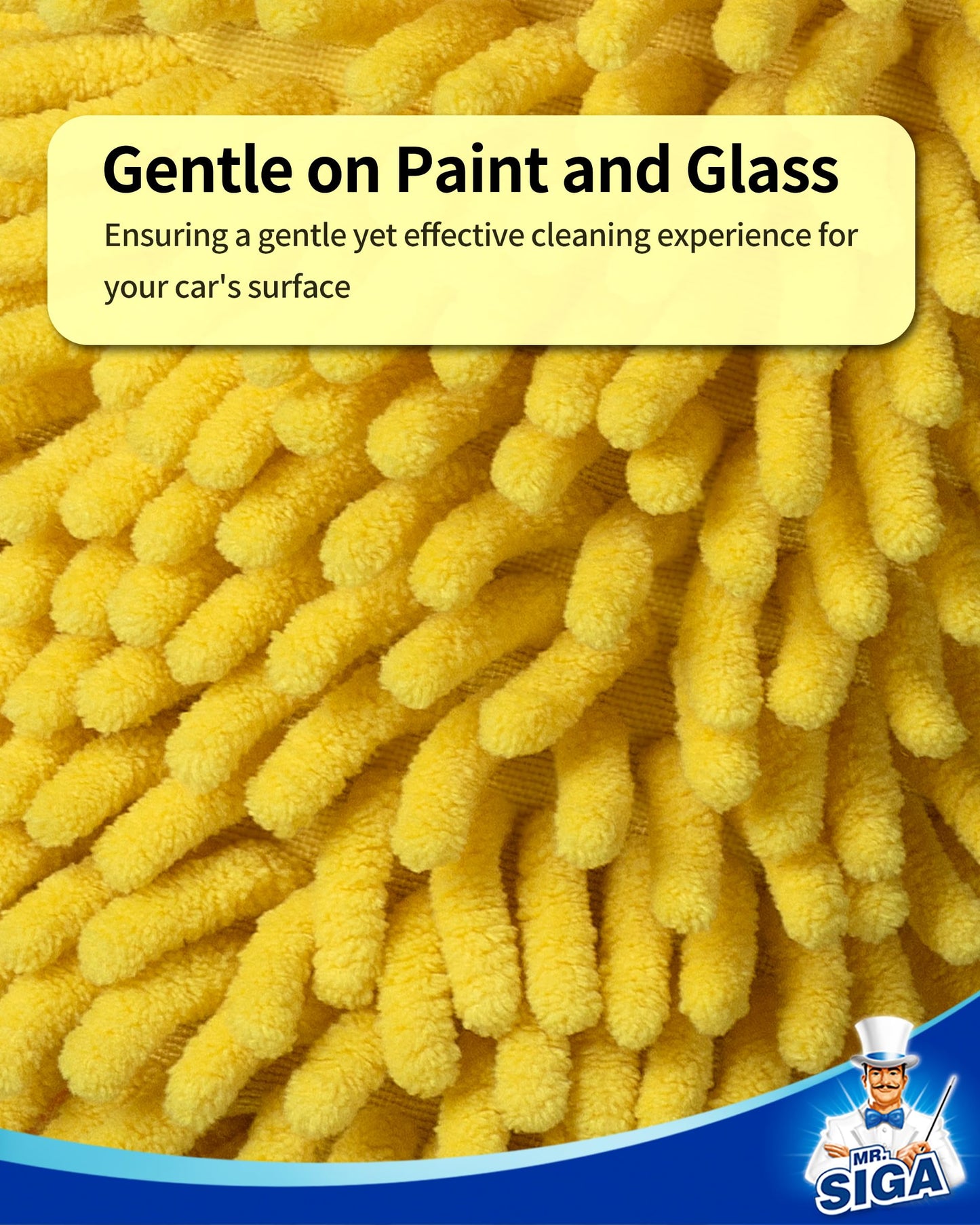MR.SIGA Microfiber Car Wash Mitt, Chenille Wash Mitt for Car Washing