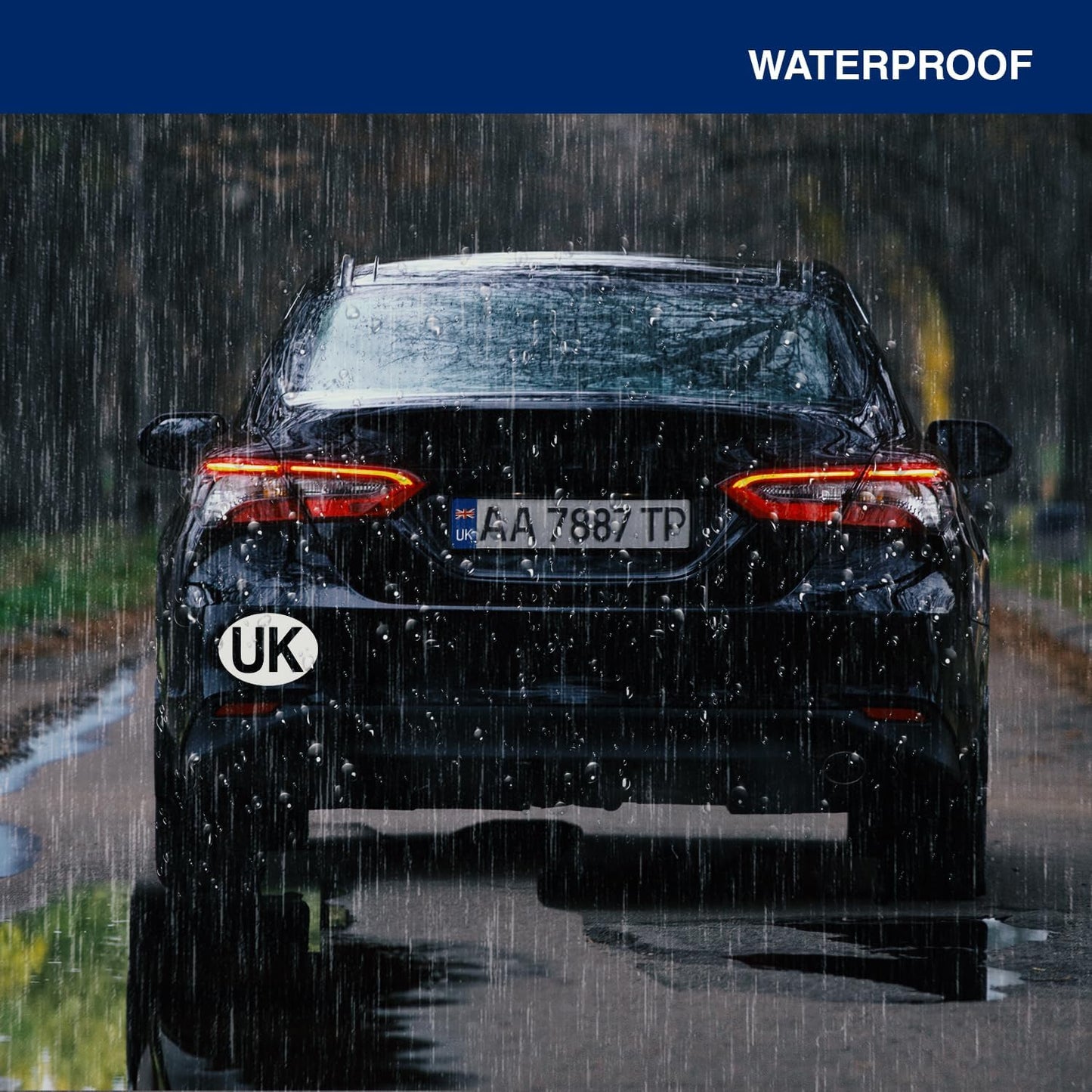 ARVO UK Car Stickers – 2 Oval + 4 Number Plate Stickers | Waterproof & EU Travel Approved