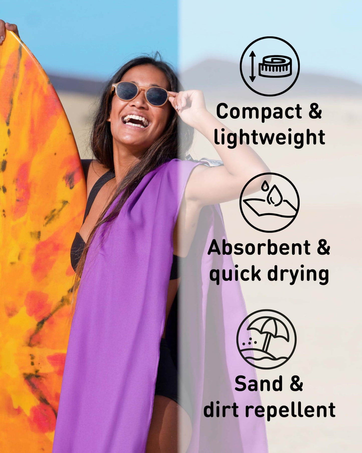 Fit-Flip Microfibre Towel - Compact, Ultra lightweight & Quick dry