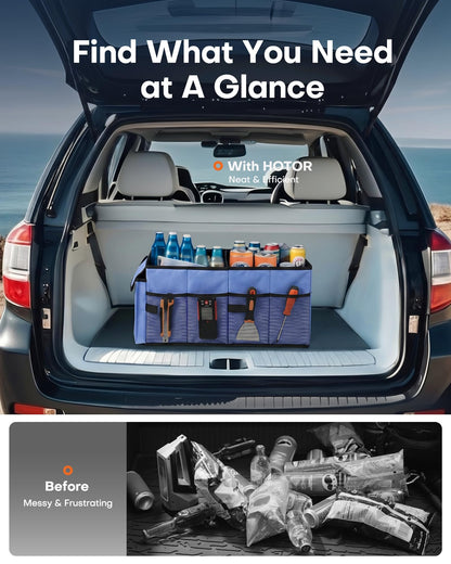 HOTOR Car Boot Oganiser - Auto Trunk Organizer Collapsible 2 Compartments