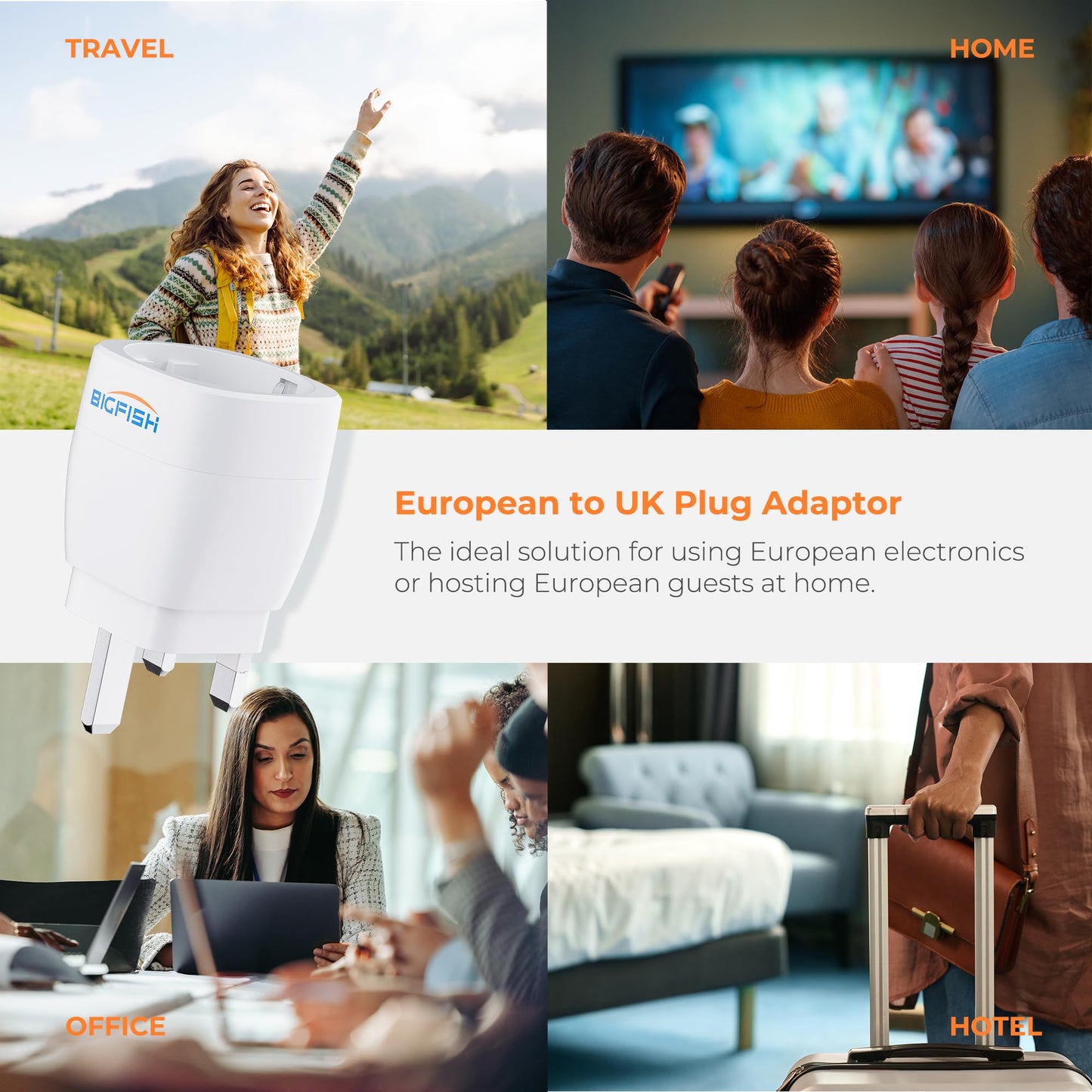 Bigfish Universal Travel Adapter, Travel Plug Adapter Worldwide