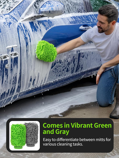 MR.SIGA Microfiber Car Wash Mitt, Chenille Wash Mitt for Car Washing