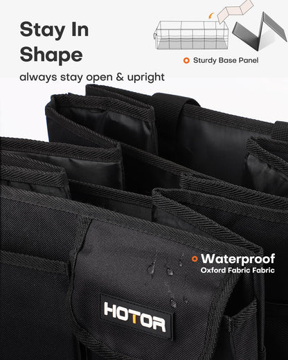 HOTOR Car Boot Oganiser - Auto Trunk Organizer Collapsible 2 Compartments