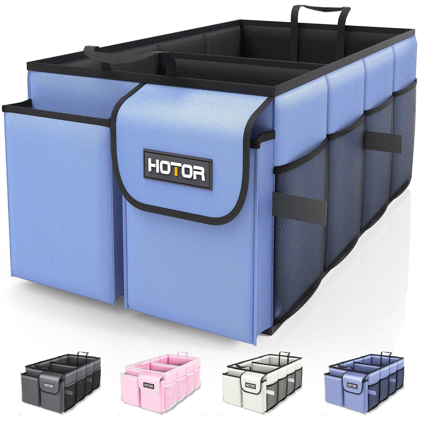 HOTOR Car Boot Oganiser - Auto Trunk Organizer Collapsible 2 Compartments