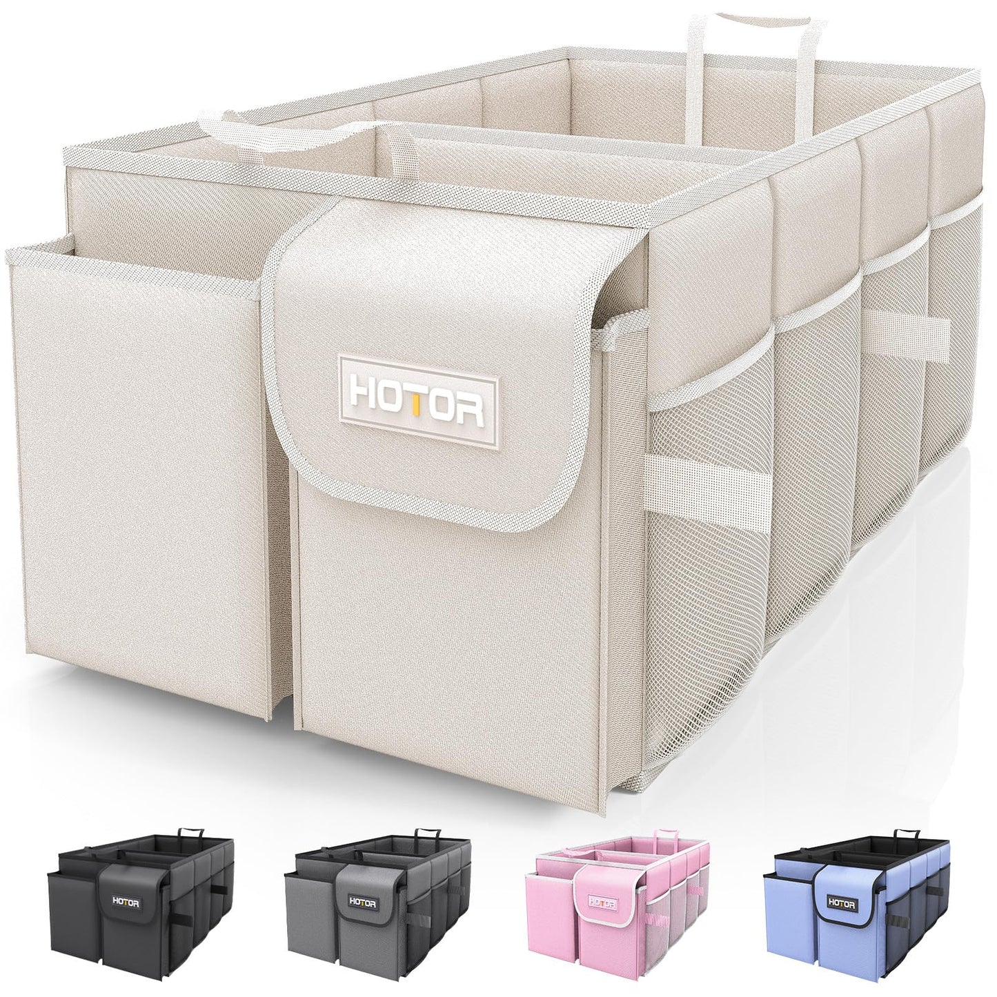 HOTOR Car Boot Oganiser - Auto Trunk Organizer Collapsible 2 Compartments