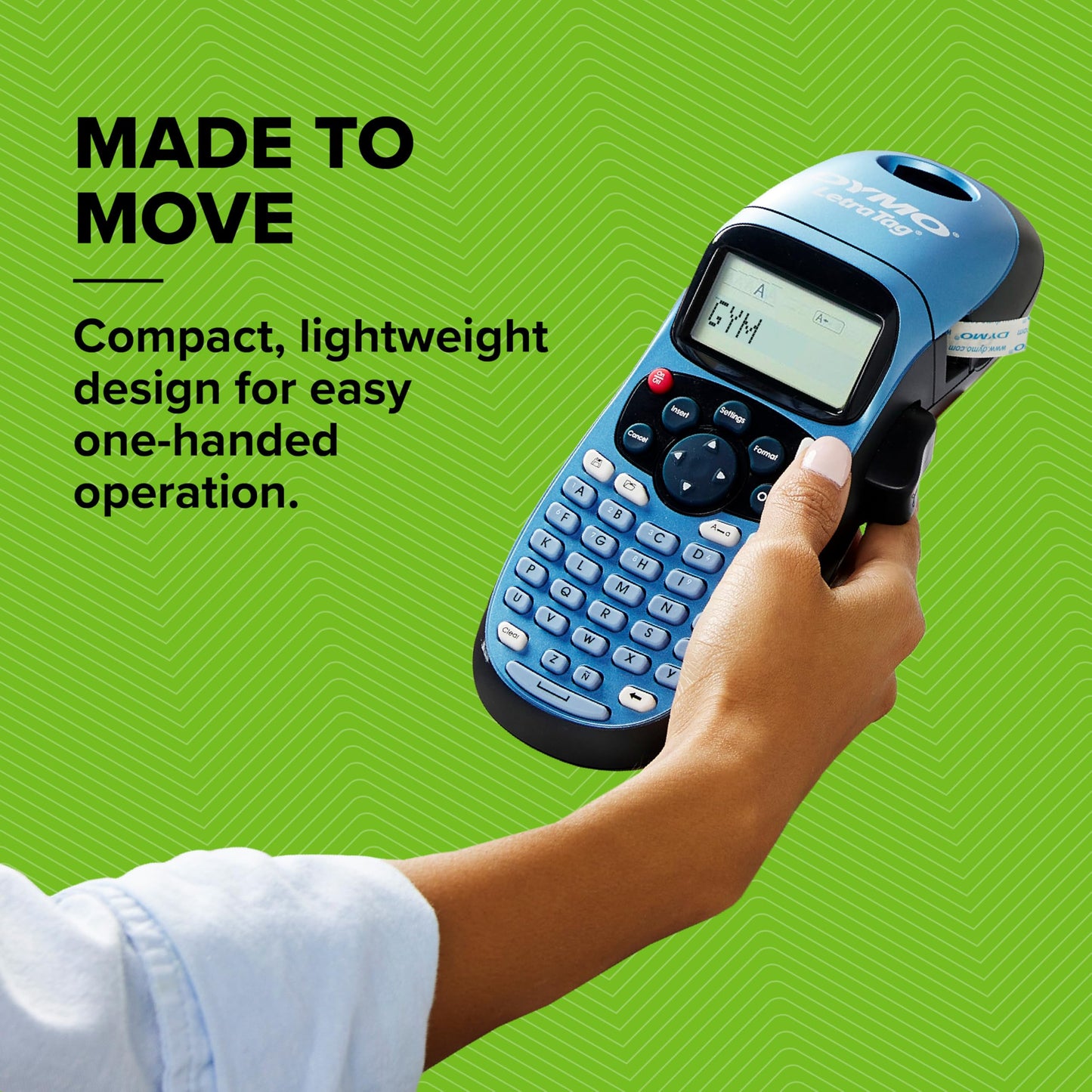 DYMO LetraTag LT-100H Handheld Label Maker | ABC Keyboard Label Printer with Easy-to-Use13 Character LCD Screen | for Home or Office | Blue