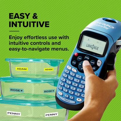 DYMO LetraTag LT-100H Handheld Label Maker | ABC Keyboard Label Printer with Easy-to-Use13 Character LCD Screen | for Home or Office | Blue